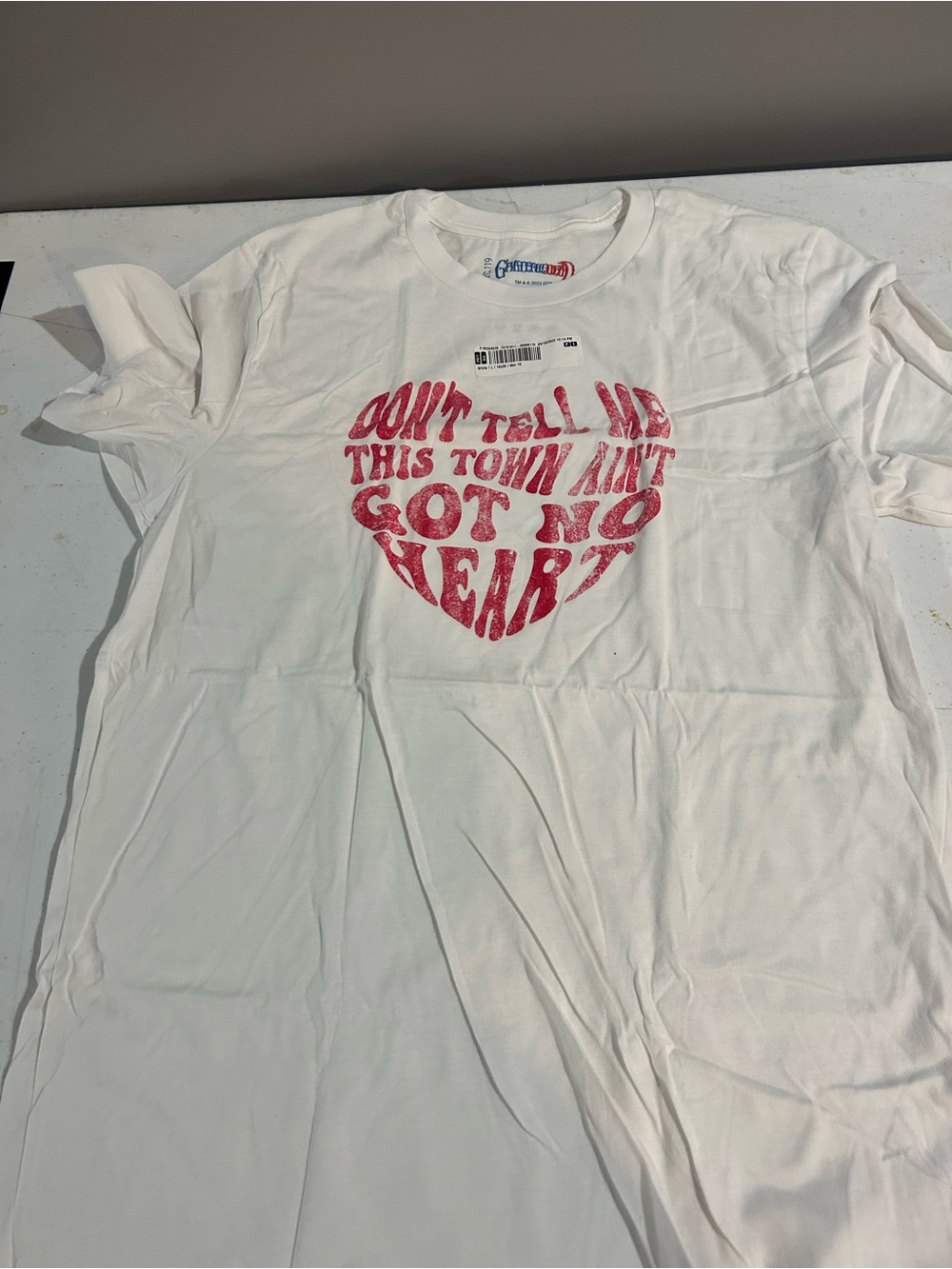 Grateful Dead White Tee with Pink Heart Slogan